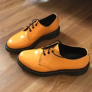 Doc Martens Orange Patent Leather Oxfords